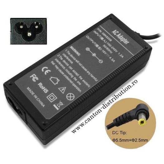Alimentator laptop IBM, LENOVO 16V/4,5A, standard conector 5,5x2,5 mm AA21070 Alimentator laptop IBM, LENOVO 16V/4,5A, standard conector 5,5x2,5 mm AA21070