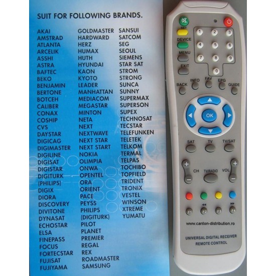 Nr.216/ SAT8001 Telecomandă pentru peste 2000 modele aparate satelit Nr.216/ SAT8001 Telecomandă pentru peste 2000 modele aparate satelit