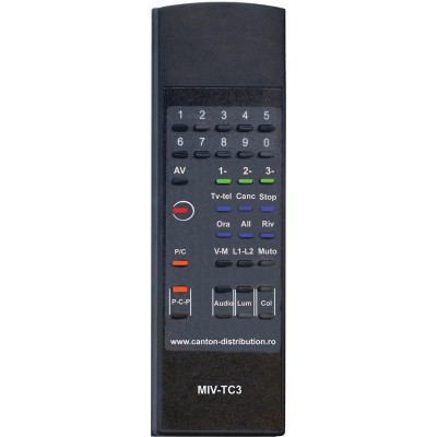 Nr.249/ MIVAR TC3 Telecomandă pentru TV Mivar (IR105N, P1617) Nr.249/ MIVAR TC3 Telecomandă pentru TV Mivar (IR105N, P1617)