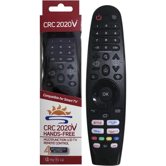 Nr.1055/ CRC2020V Telecomandă cu infrarosu compatibila cu LG Smart TV, LCD, LED, UHD, QLED, 4K, HDR cu Netflix, Primevideo, Rakuten, Disney+, modele 2019-2024 Nr.1055/ CRC2020V Telecomandă cu infrarosu compatibila cu LG Smart TV, LCD, LED, UHD, QLED, 4K, HDR cu Netflix, Primevideo, Rakuten, Disney+, modele 2019-2024