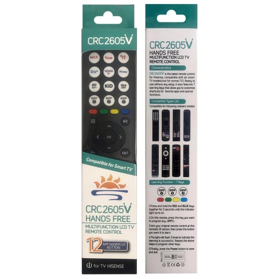 Nr.1142/ CRC2605V Telecomandă Universala pentru LED HISENSE/GORENJE cu NETFLIX, YOUTUBE, DYSNEY Nr.1142/ CRC2605V Telecomandă Universala pentru LED HISENSE/GORENJE cu NETFLIX, YOUTUBE, DYSNEY