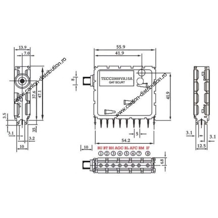 TECC2989VA15A-S/ Selector TV hiperbandă cu sinteză de tensiune (gât scurt)