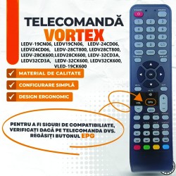 Nr.651B/ Telecomandă KNTECH pentru LED VORTEX Telecomanda LED/TV Vortex modelele LEDV-19CN06, LEDV19CN06, LEDV-24CD06, LEDv24CD06, LEDV-28CT800, 28CT800, LEDV-28CK600, LEDV 28CK600, LEDV-32CD3A, LEDV-32CK600, LEDV32CK600, VLED-19CK600, LEDV-39CN06 Nr.651B/ Telecomandă KNTECH pentru LED VORTEX Telecomanda LED/TV Vortex modelele LEDV-19CN06, LEDV19CN06, LEDV-24CD06, LEDv24CD06, LEDV-28CT800, 28CT800, LEDV-28CK600, LEDV 28CK600, LEDV-32CD3A, LEDV-32CK600, LEDV32CK600, VLED-19CK600, LEDV-39CN06