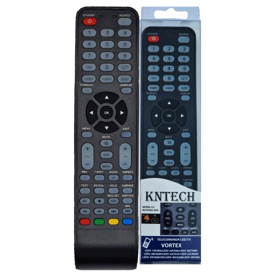 Nr.651B/ Telecomandă KNTECH pentru LED VORTEX Telecomanda LED/TV Vortex modelele LEDV-19CN06, LEDV19CN06, LEDV-24CD06, LEDv24CD06, LEDV-28CT800, 28CT800, LEDV-28CK600, LEDV 28CK600, LEDV-32CD3A, LEDV-32CK600, LEDV32CK600, VLED-19CK600, LEDV-39CN06 Nr.651B/ Telecomandă KNTECH pentru LED VORTEX Telecomanda LED/TV Vortex modelele LEDV-19CN06, LEDV19CN06, LEDV-24CD06, LEDv24CD06, LEDV-28CT800, 28CT800, LEDV-28CK600, LEDV 28CK600, LEDV-32CD3A, LEDV-32CK600, LEDV32CK600, VLED-19CK600, LEDV-39CN06