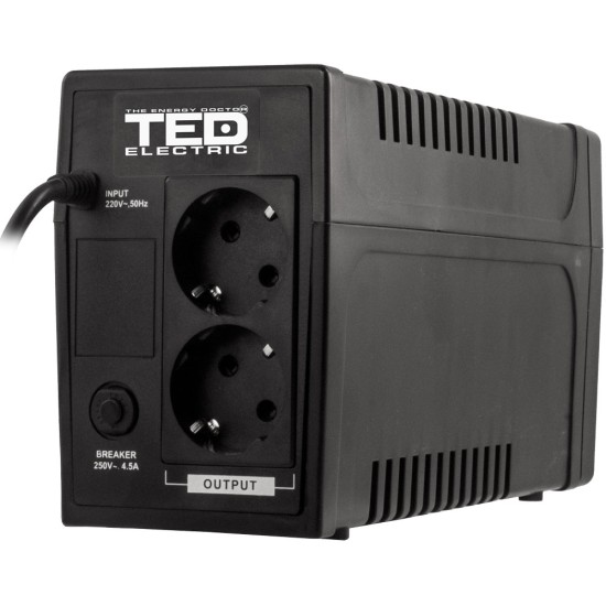 TED-DZ088390/ Sursă de alimentare neîntreruptibilă (UPS) AVR la 900 VA cu 1 baterie TED-DZ088390/ Sursă de alimentare neîntreruptibilă (UPS) AVR la 900 VA cu 1 baterie