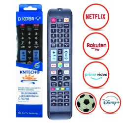 NR.1022R/ D1078R Telecomandă universală KNTECH pentru TV/LED SAMSUNG, 4K cu Netflix, Rakuten, Disnay+, PrimeVideo, Sport, taste luminate pentru modele 2017-2026