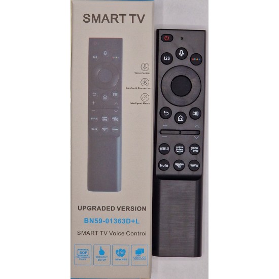 Nr.1141/ BN59-01363D+L Telecomanda universal pentru TV Samsung , functie vocala, Netflix, Prime Video, Globoplay, Hulu, Rakuten TV, 4K