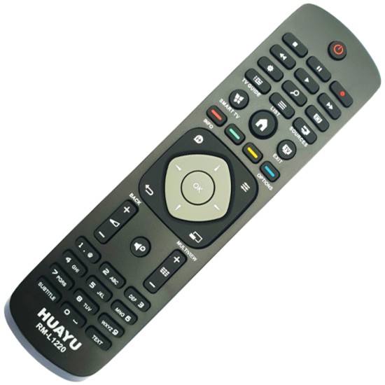 Nr.743/ RM-L1220 Telecomandă pentru LCD/LED PHILIPS cu coduri SAA3010 și PHILIPS (POWER+TASTA"1"-SAA3010, POWER+TASTA"2"-PHILIPS)