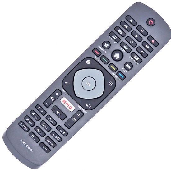 Nr.767/ 398GR08BE Telecomandă KNTECH pentru LED PHILIPS 4K cu Netflix pentru 22PFS4022, 24PFS4022, 32PFS6401, 39PHS4112, 40PFH4509/88, 42PFH5609/88, 43PUS6401, 47PFH5609/88, 48PFT4101, 49PUS7101/12, 50PFL5601/F7, 55PFT6200/98, 58PUS6809/12, 65PUS6121