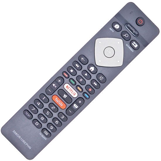 Nr.869/ 398GR10BEPHN0036HT  Telecomandă pentru LED PHILIPS 4K cu Netflix si Yahoo pentru 32PFS6401, 32PFS6401/2, 32PFS640112, 32PFS6401/12, 32PHS5302/12, 32PHT5301/60, 32PHT5302/12,43PUS6401, 43PUS6401/12, 43PUS640112