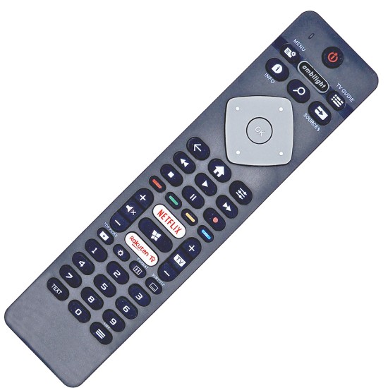 Nr.869R/ 398GR10BEPHN  Telecomandă pentru LED PHILIPS 4K cu Rakuten pentru 32PFS6401, 32PFS6401/2, 32PFS640112, 32PFS6401/12, 32PHS5302/12, 32PHT5301/60, 32PHT5302/12,43PUS6401, 43PUS6401/12, 43PUS640112