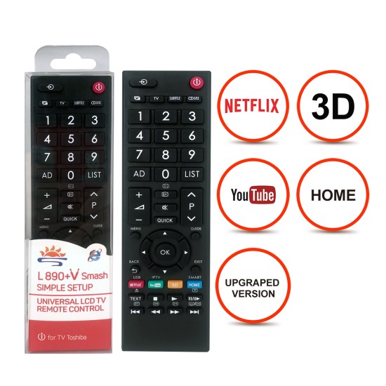 Nr.902/ L890+V Telecomandă pentru LED TOSHIBA cu NETFLIX SI YOUTUBE