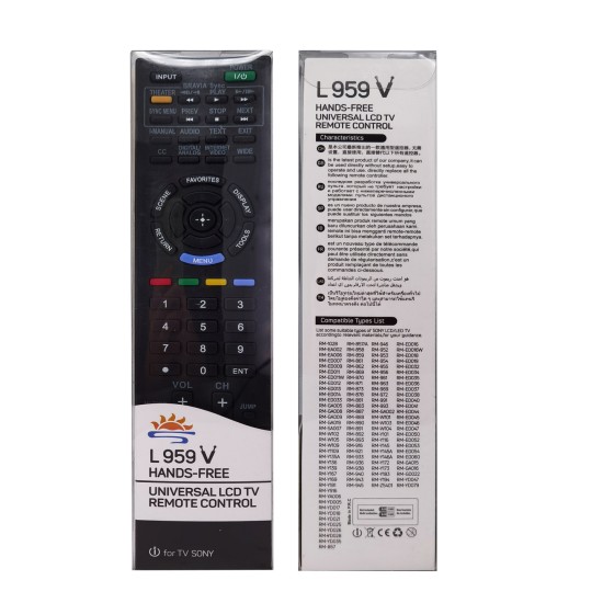 NR.546/ L959V Telecomandă KNTECH pentru LCD/LED SONY NR.546/ L959V Telecomandă KNTECH pentru LCD/LED SONY