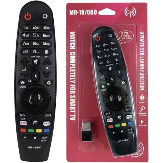 Nr.942/ MR18-600 Telecomandă pentru LCD/LED LG SMART cu airmouse in 2,4 G cu conectare pe USB si Netflix Nr.942/ MR18-600 Telecomandă pentru LCD/LED LG SMART cu airmouse in 2,4 G cu conectare pe USB si Netflix