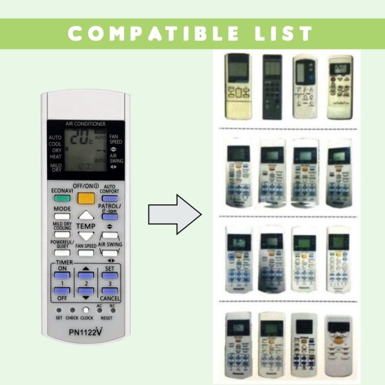 Nr.999/ PN1122V Telecomandă universală pentru aer condiționat PANASONIC Nr.999/ PN1122V Telecomandă universală pentru aer condiționat PANASONIC