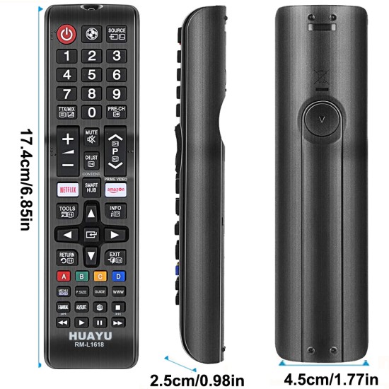 NR.986/ RM-L1618 Telecomandă pentru LED SAMSUNG 4K cu Netflix si Prime Video pentru BN59-00399A, BN59-00434A, BN59-00434C, BN59-00457A, BN59-00477A, BN59-00489, BN59-00507A, BN59-00512A, BN59-00516A, BN59-00517A, BN59-00529A, BN59-00530A, BN59-00531A