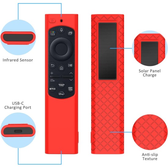 T155-ROSU/Husă din silicon pentru telecomanda Samsung TV/LED Carcasa subtire si dreapta compatibila cu telecomenzile cu incarcare solara T155-ROSU/Husă din silicon pentru telecomanda Samsung TV/LED Carcasa subtire si dreapta compatibila cu telecomenzile cu incarcare solara