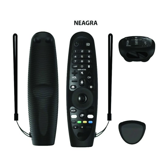 T78-NEAGRA/Husă din silicon pentru telecomanda LG Smart TV modelele AN-MR19BA, AN-MR18BA, AN-MR650, AN-MR600, AKB75855501, HR600, HR650A, G3900, G3900A T78-NEAGRA/Husă din silicon pentru telecomanda LG Smart TV modelele AN-MR19BA, AN-MR18BA, AN-MR650, AN-MR600, AKB75855501, HR600, HR650A, G3900, G3900A
