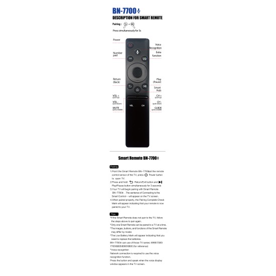 Nr.900/ BN-7700 Telecomandă pentru LED SAMSUNG 4K IR+VOICE Nr.900/ BN-7700 Telecomandă pentru LED SAMSUNG 4K IR+VOICE