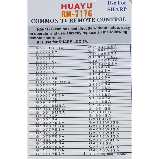 Nr.357/ RM-717G Telecomandă pentru LCD SHARP Nr.357/ RM-717G Telecomandă pentru LCD SHARP