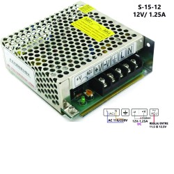 Sursa de alimentare tip open frame 12V/1,25A pentru camere de supraveghere si banda led S-15-12 Sursa de alimentare tip open frame 12V/1,25A pentru camere de supraveghere si banda led S-15-12