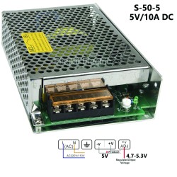 Sursa de alimentare tip open frame 5V/10A S-50-5 Sursa de alimentare tip open frame 5V/10A S-50-5