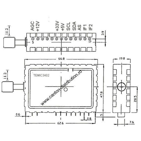 TEMIC3402/ Selector TV cu sinteză de frecvență