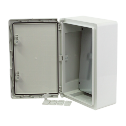 Cutie distributie IP65 din ABS gri, usa mata, placa metalica, 300x400x170 mm PP3004