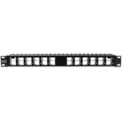 Patch Panel ecranat 24 porturi blank keystone inclinate 1U - TRENDnet TC-KP24SA Patch Panel ecranat 24 porturi blank keystone inclinate 1U - TRENDnet TC-KP24SA