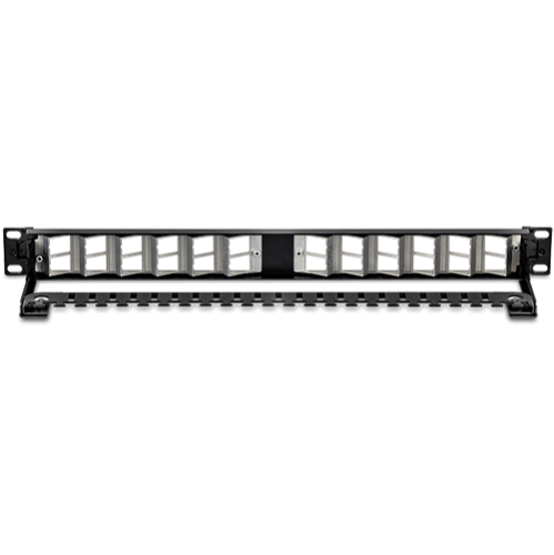 Patch Panel ecranat 24 porturi blank keystone inclinate 1U - TRENDnet TC-KP24SA Patch Panel ecranat 24 porturi blank keystone inclinate 1U - TRENDnet TC-KP24SA