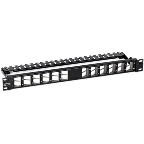 Patch Panel ecranat 24 porturi blank keystone inclinate 1U - TRENDnet TC-KP24SA Patch Panel ecranat 24 porturi blank keystone inclinate 1U - TRENDnet TC-KP24SA