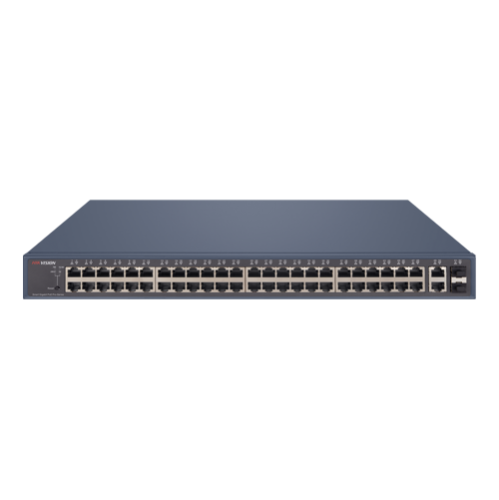 Switch 48 porturi Gigabit PoE, 2 porturi Gigabit RJ45, 2 x SFP, SMART Management - HIKVISION DS-3E1552P-SI