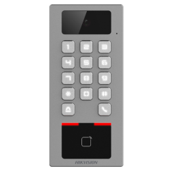 Terminal control acces si interfon cu tastatura si cititor card, rezolutie 2MP, Wi-Fi, RS485, Alarma - HIKVISION DS-K1T502DBWX-C
