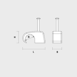 Clema cu cui pentru fixare cablu RB-5, alb (500 buc.) - CELO 15PLG