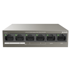 Switch 4 porturi PoE, 2 porturi uplink RJ45 10/100Mbps - TENDA TND-TEF1106P-4-63W