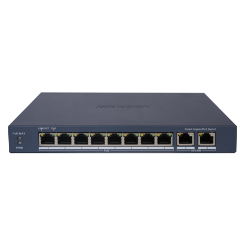 Switch 8 porturi PoE Gigabit, 2 porturi Gigabit, Smart Management - HIKVISION DS-3E1510P-EI Switch 8 porturi PoE Gigabit, 2 porturi Gigabit, Smart Management - HIKVISION DS-3E1510P-EI