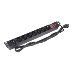 PDU 8 prize Shuko, 19'', 1U, aluminiu cu protectie - ASYTECH Networking ASY-PDU-8