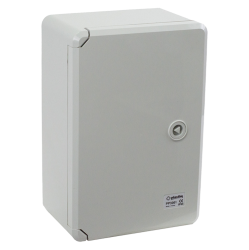 Cutie distributie IP65 din ABS gri, usa mata, placa metalica, 200x300x130 mm PP3001