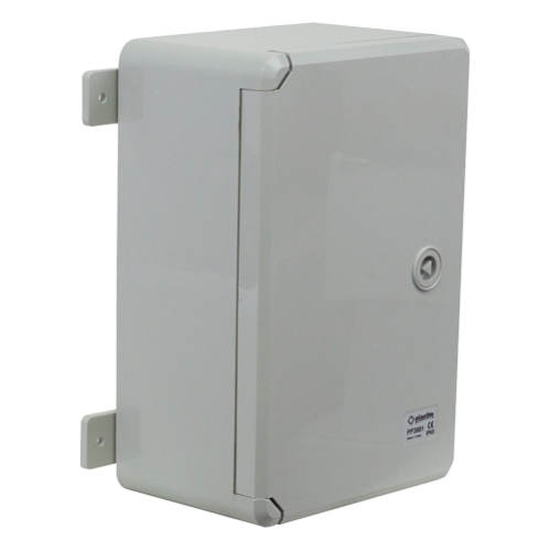 Cutie distributie IP65 din ABS gri, usa mata, placa metalica, 200x300x130 mm PP3001