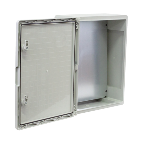 Cutie distributie IP65 din ABS gri, usa mata, placa metalica, 400x500x175 mm PP3003