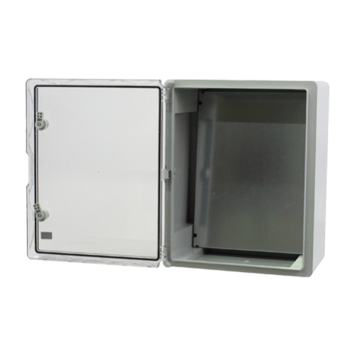 Cutie distributie IP65 din ABS gri, usa transparenta, placa metalica, 400x500x240 mm PP3017 Cutie distributie IP65 din ABS gri, usa transparenta, placa metalica, 400x500x240 mm PP3017