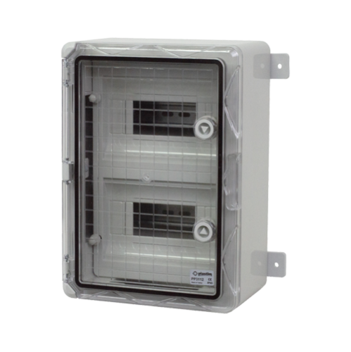 Cutie modulara IP65 din ABS gri, usa transparenta, 2 x 9 module, 250x350x150 mm PP3112 Cutie modulara IP65 din ABS gri, usa transparenta, 2 x 9 module, 250x350x150 mm PP3112