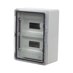 Cutie modulara IP65 din ABS gri, usa transparenta, 2 x 12 module, 300x400x170 mm PP3114
