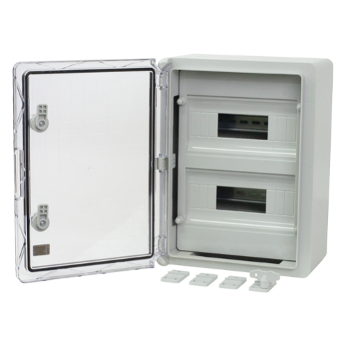 Cutie modulara IP65 din ABS gri, usa transparenta, 2 x 12 module, 300x400x170 mm PP3114 Cutie modulara IP65 din ABS gri, usa transparenta, 2 x 12 module, 300x400x170 mm PP3114