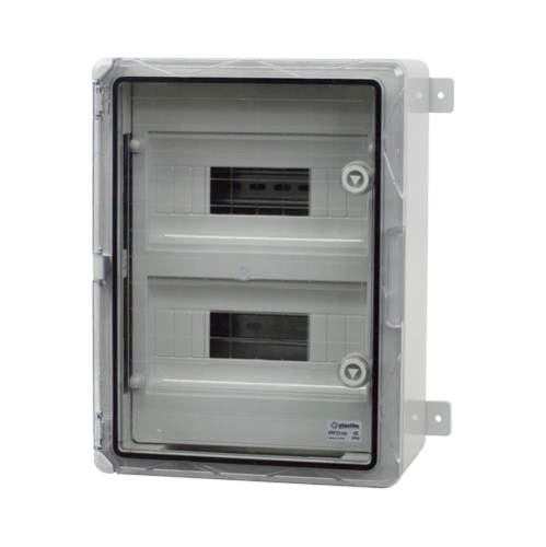 Cutie modulara IP65 din ABS gri, usa transparenta, 2 x 12 module, 300x400x170 mm PP3114 Cutie modulara IP65 din ABS gri, usa transparenta, 2 x 12 module, 300x400x170 mm PP3114