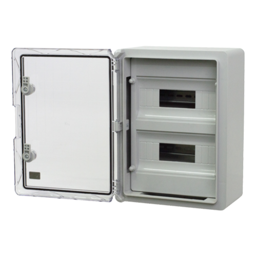 Cutie modulara IP65 din ABS gri, usa transparenta, 2 x 12 module, 300x400x170 mm PP3114 Cutie modulara IP65 din ABS gri, usa transparenta, 2 x 12 module, 300x400x170 mm PP3114