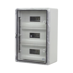 Cutie modulara IP65 din ABS gri, usa transparenta, 3 x 15 module, 350x500x190 mm PP3116