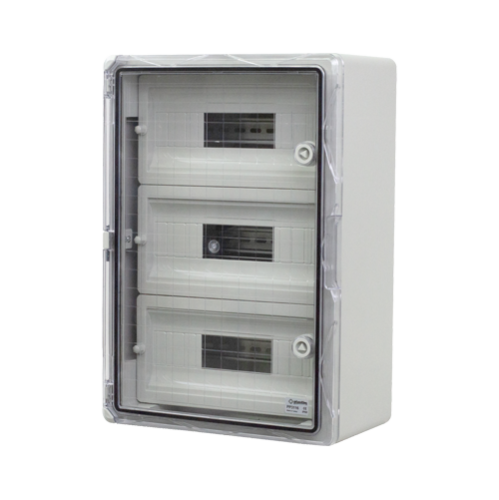 Cutie modulara IP65 din ABS gri, usa transparenta, 3 x 15 module, 350x500x190 mm PP3116 Cutie modulara IP65 din ABS gri, usa transparenta, 3 x 15 module, 350x500x190 mm PP3116