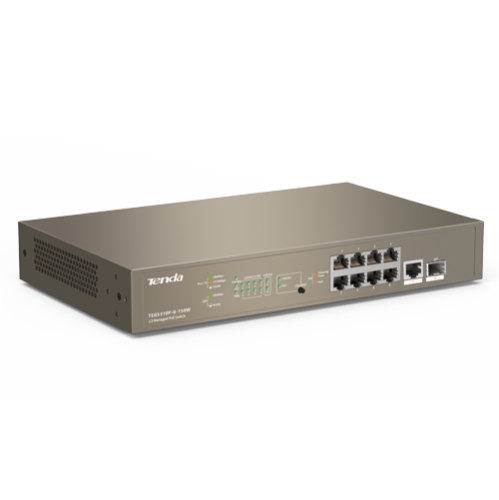 Switch 8 porturi PoE Gigabit, 1 port consola, 1 port SFP Gigabit, management - TENDA TND-TEG5310P-8-150W Switch 8 porturi PoE Gigabit, 1 port consola, 1 port SFP Gigabit, management - TENDA TND-TEG5310P-8-150W