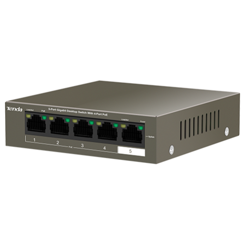Switch 4 porturi Gigabit PoE, 1 port Uplink Gigabit - Tenda TND-TEG1105P-4-63W Switch 4 porturi Gigabit PoE, 1 port Uplink Gigabit - Tenda TND-TEG1105P-4-63W